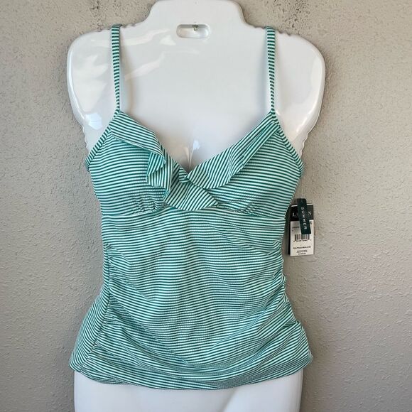 NWT Lauren Ralph Lauren Striped Tankini Top Size 6 - Picture 1 of 5